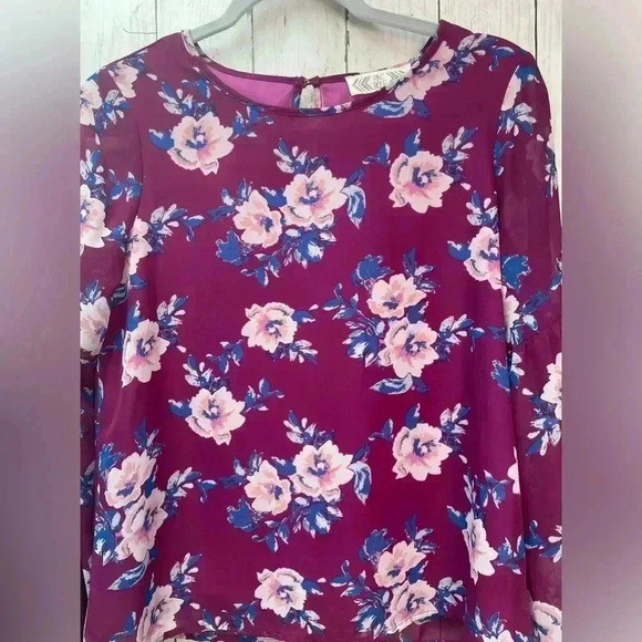 Pink Rose Blouse, Long sleeve, size Small - Picture 2 of 10